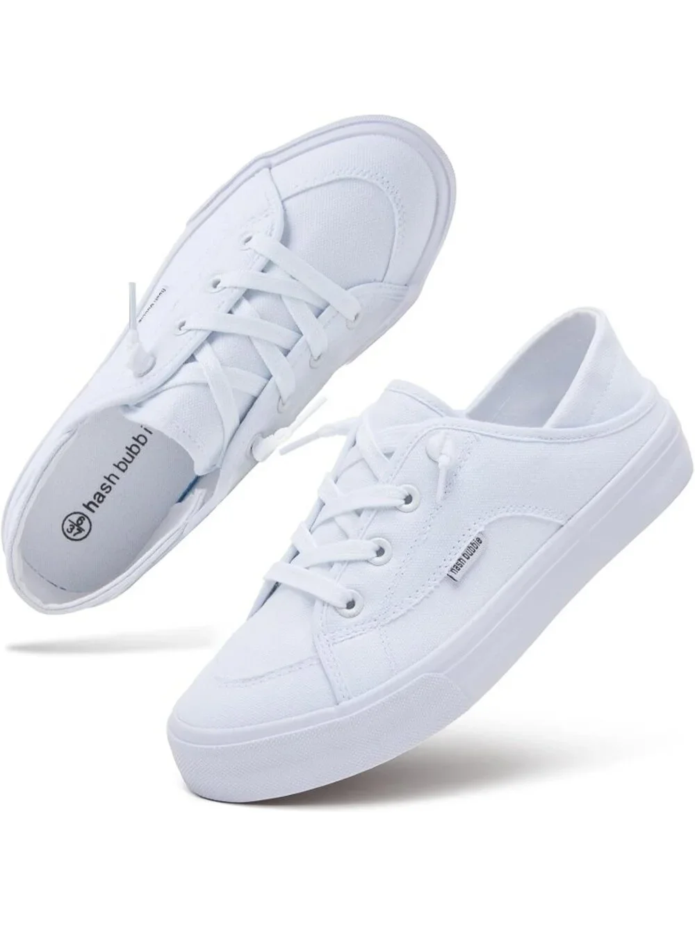Women's White Round Toe Solid Non Slip Fashion Slip on Loafer Sneaker Shoes